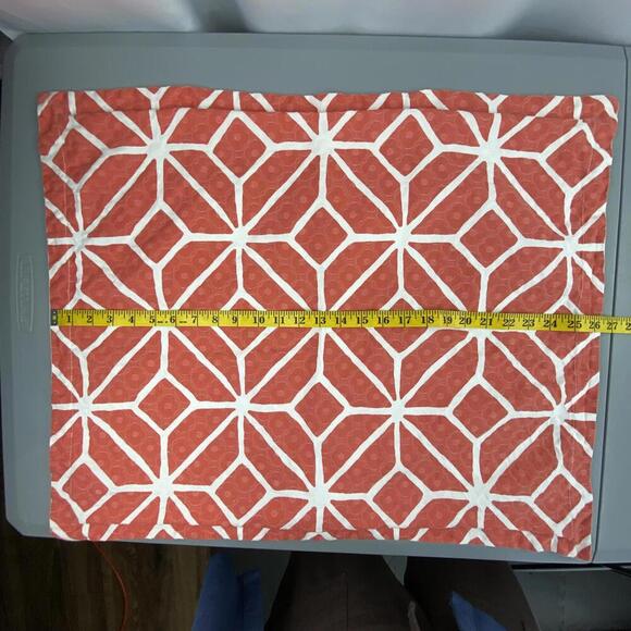 Trina Turk Coral & White Chic Geometric Decorative Pillow Covers - Set of 2 - Picture 10 of 12